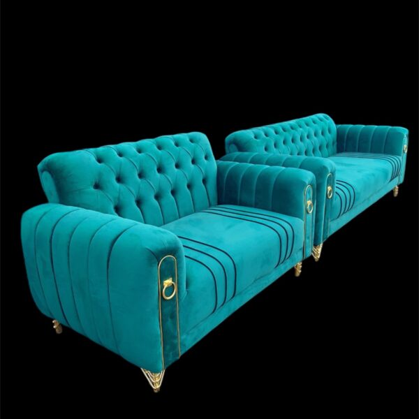 Green 5 seater chester sofa