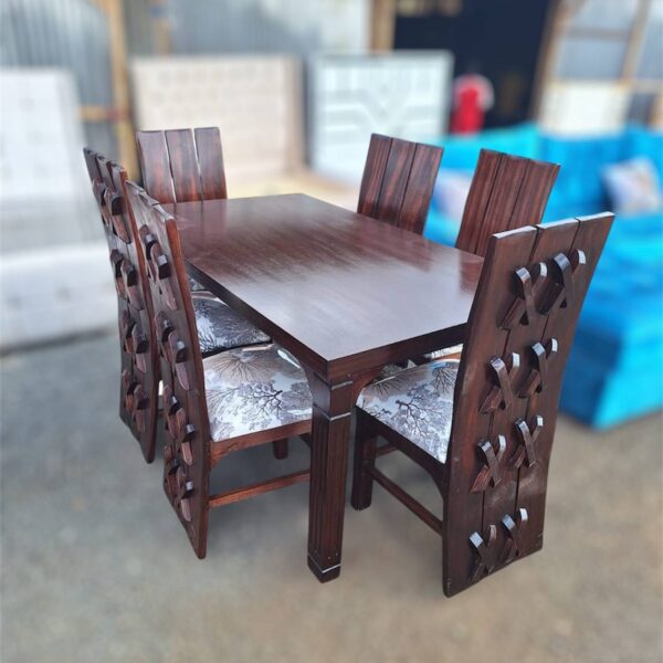 6-seater wooden dining set