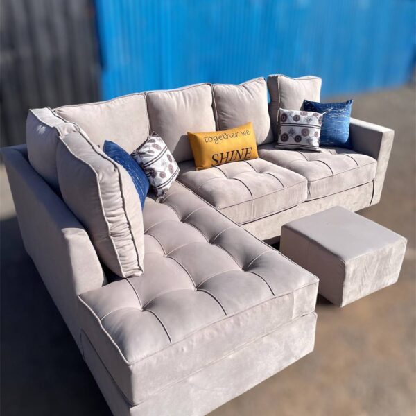 Cream 6-Seater L-Shaped Sofa