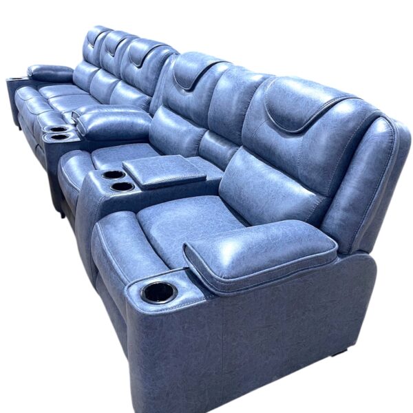 5 seater dark-grey semi-recliner sofa